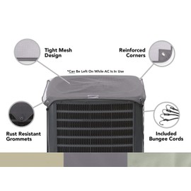 Covermates Armor Top Air Conditioner Cover - Light Weight Material, Weather Resistant, Breathable Mesh, AC & Equipment-Charcoal