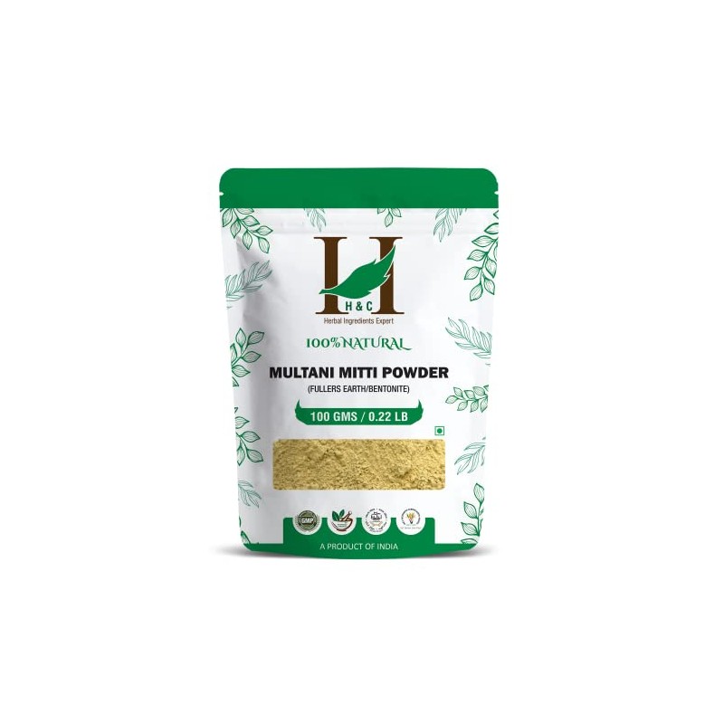 H&C Fuller'S Earth Clay/Multani Mitti/Bentonite Clay- 100Gms | For Skin