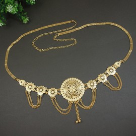 I Jewels Gold Plated Indian Wedding Bollywood Adjustable Boho Waist Chain/Belly Chain/Kamarband For Women (B068FL)