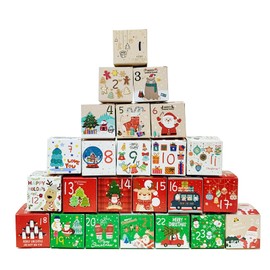 Koboko Advent Calendar for Filling, 24 Pieces 7 x 7 x 7 cm Christmas Calendar Gift Boxes, Advent Calendar Boxes, Small Christmas Boxes for Advent Calendar Fill Yourself