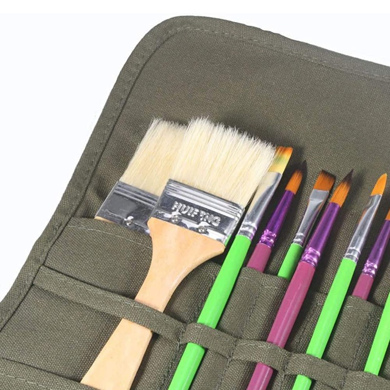DFsucces Canvas Painting Brush Case, Tool Holder, 22 Slots, Large