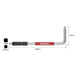 Vessel SLH2-1 2-Way Speed L-Shaped Handle Bit/Socket Set