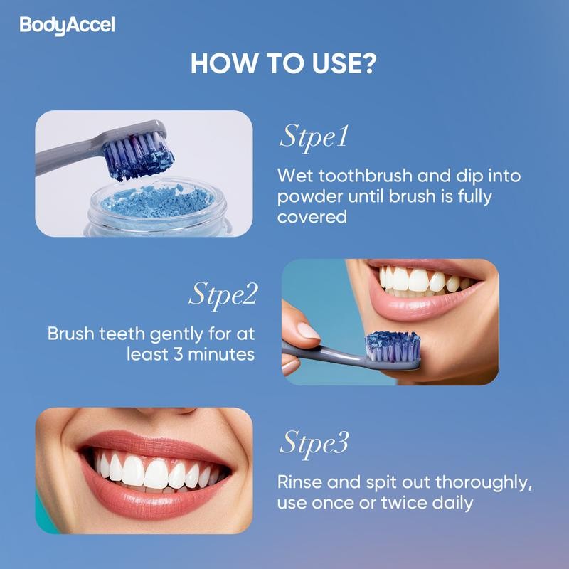 BodyAccel Tooth Powder Natural Whitening Pearl Probiotic Oral