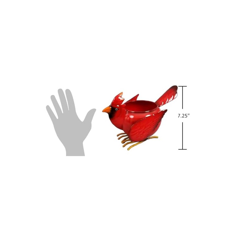 The Bridge Collection Red Cardinal Bird Planter-Bird Themed Plant Pot