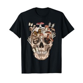 Mushroom Clothing Mushroom Collector Skull Collecting Gift T-Shirt