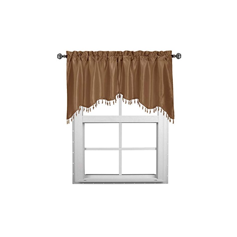 Royal Hotel Bedding Soho Mushroom Swag Valance, Solid Pattern 35x30