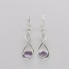Amber America Facetted Oval Purple AMETHYST Leverback Swirl Earrings 925