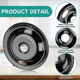 5304430149 5304430150 Black Porcelain Drip Pan Set & MP22YA Electric Range Burner Element Unit Set by Cenipar-Compatible with Frigi-daire Ken-more Cros-ley Tap-pan Range Oven/Stove