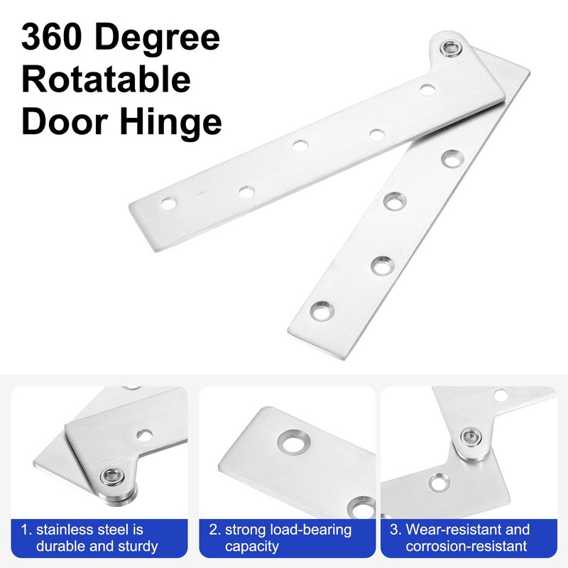 sourcing map 4pcs Door Hinge, 5.9 Inch Pivot Hinges 7-Shaped