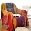 Edcooy Sofa Throws, Bohemian Chenille Jacquard Tassels Throw Blankets for