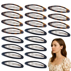 20PCS Oval Large Snap Hair Clips Strong Hold and Classic Style Metal Snap Barrettes Hair Clips for Long Lasting Use Hair Accessories for Women Vintage Charm and Secure Grip for Casual or Formal Looks