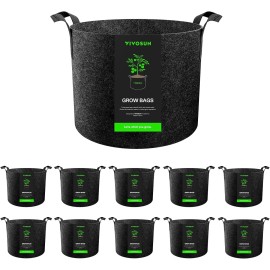 VIVOSUN 10 Pack 1 Gallon Grow Bags Heavy Duty Nonwoven Fabric Pots w/ Handles