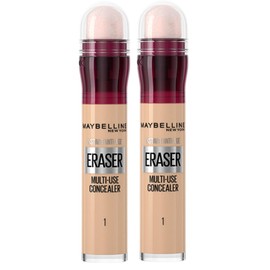 Maybelline Instant Anti-Age Eraser Eye Concealer for Face, Dark Circles, Blemish & Fine Lines Concealer, Full Coverage, Dermatologist Tested, Suitable for Sensitive Skin, Shade: 01 Light, Duo Bundle