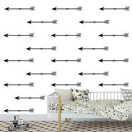 Melissalove Arrow Wall Decals 64pcs Vinyl Arrow Decals Wall Stickers Geometric Decor Wall Patterns Mural Decal Unique Decor for Gifts D966 (Black)