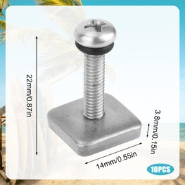 BOXOB 10pcs Fin Screws for Surfboard, 316 Stainless Steel Paddleboard Fin Screw and Plate with O Rings Surfing Accessories Repair Replacement for Paddle Longboard and SUP