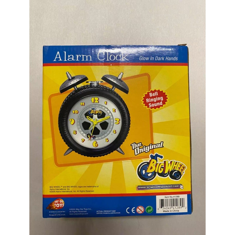 Big Wheel Alarm Clock With Glow In The Dark Hands