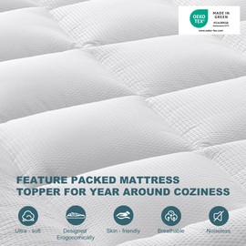 UNILIBRA King Mattress Topper for Back Pain, Pillow Top Mattress Pad King Size Cooling Breathable Extra Thick Mattress Cover with Down Alternative Filling, Deep Pocket 8-22"