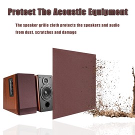 Speaker Mesh Cloth Soft Texture Chemical Fiber Stereo Gille Fabric Speaker Grill Cloth Anti Dust Protective Cover for Large Speakers Stage Speakers KTV Boxes,1.7mx0.5m(Brown)