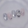 Silver bling handmade nail tips |Silver Magnet Full Parts Nail