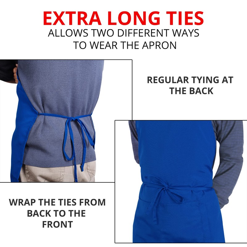 Utopia Kitchen Adjustable Bib Apron (2-Pack) Water Oil Resistant Chef