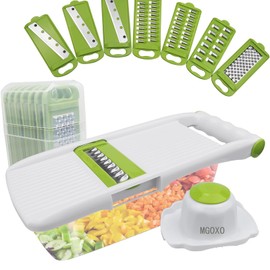 MGOXO Slicer, Julienne Set, Vegetable Cutter, 8 in 1, Multifunctional Slicer (Green)