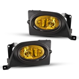 AUTOWIKI For 06-08 Honda Civic 4 Door Sedan Fog Lights Yellow Lens Driving Lamps Wiring Kit + Switch