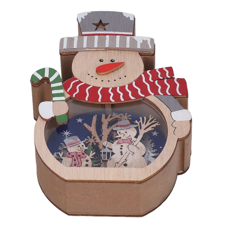 Luminous Christmas Ornament LED Light Emitting Wooden Christmas Decorations Ornaments