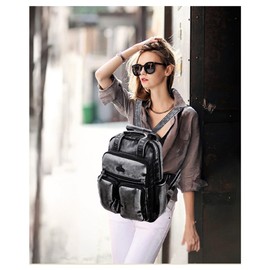 Angel Kiss Backpack Purse for Women Soft Washed Leather Multi Pocket Casual Travel Backpacks…