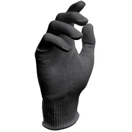 Cotton Gloves, 1 Pair with Elastane, Soft Protective Cotton Gloves with Tight Cuffs, Gloves Made of Cotton, Dermatest: Very Good, Black