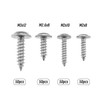 200PCS Self-Tapping Screws,304 Stainless Steel Round Head Tapping Screws,Full Threaded