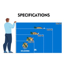 Oklahoma State Flag 2x3FT OK Flag Polyester Vivid Color Fade Resistant With 2 Brass Grommets For Oklahoma Themed Festival Events Party Decoration Indoor Outdoor (OK, 2x3FT)