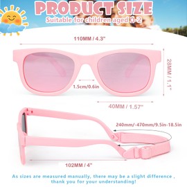 Hifot Baby Sunglasses Polarised Sports Glasses for Boys Girls Newborn UV400 Protection Flexible Children's Sunglasses with Adjustable Strap 0-24 Months, pink