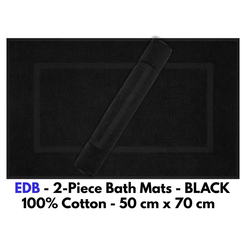 EDB Pack of 2 Terry Toweling Bath Mats Set 100%