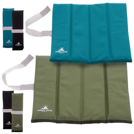2 x Outdoor World X-Large Folding Sit Mat - Portable Seat Pad - Lightweight Sitting Cushion for Hiking Camping Park Picnic Fishing Beach Playground Insulated Foam Waterproof (1 x Olive, 1 x Teal)