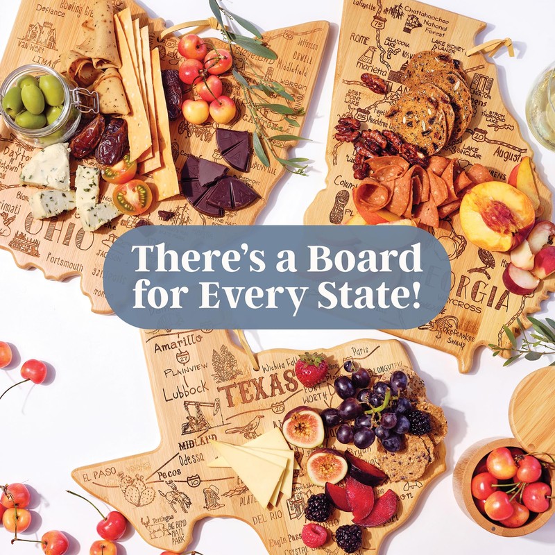 Totally Bamboo Destination South Carolina State Shaped Cutting Board, Charcuterie