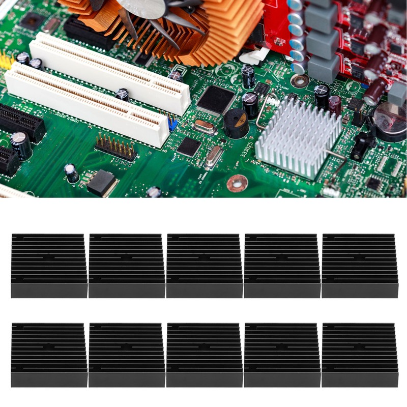 10pcs 40x11x40mm Black Heat Sink Radiator Aluminum Cooling Fin 3