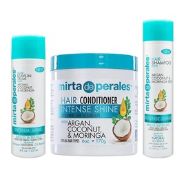 Mirta de Perales Argan, Coconut & Moringa Oils Shampoo + Conditioner + Leave-in Cream "Set"