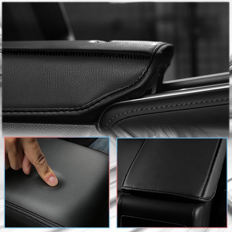 MUXEE Armrest cover，for Kia stinger 2017-2024, Microfiber Leather，Scratch Leather Middle