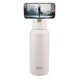 Oasis Mag-Grip Ceramic Lined Stainless Steel Triple Wall Insulated 'Moda' Drink Bottle 1 Litre - Alabaster