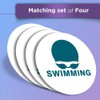 Vinyl Round Stickers (Set of 4) 10cm - Swimming Hat