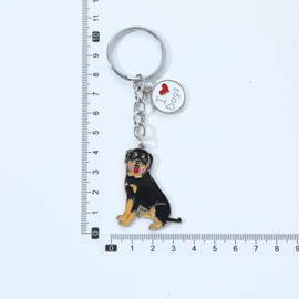 BT Bear Dog Keychain,Cute Metal Keychain Bag Charm Puppy Rottweiler S, puppy rottweiler