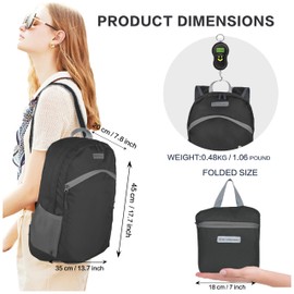 BEMYGREENBAG 35L Hiking Waterproof Backpack Foldable Backpack For Outdoor Sports With Inside Wet Clothes Compartment Ultra Lightweight Backpack Ideal For Men And Women Travel(Black)