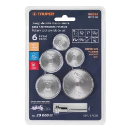 Truper Juego De Mini Discos Sierras P/ Mototool, Truper 102328 Color Gris