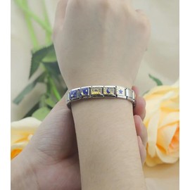 M&S Luck Lucky Evil Spiritual Eye Hamsa Hand Fatima Protection 9mm Italian Link Charm Compatible With Nomination Bracelet (Evil Eye)