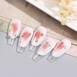 UUYYEO 6 Sheets Star Nail Stickers Nail Design Stars Nail Decals Self Adhesive Nail Stickers Nail Art Decal Stickers Glitter Nail Polish Stickers Nail Decorations for Women Girls