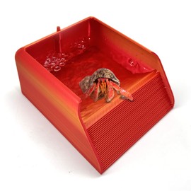 Hermit Crab Water Bowl with Climbing Ramp, Resin Reptile Feeding Water Dish Tank Accessories, Suitable for Hermit Crab Bearded Dragon Lizard Tortoise Frog Gecko