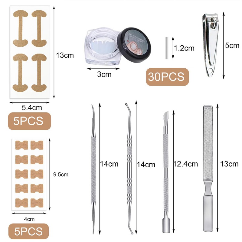 Set Zur Korrektur Eingewachsener Zehennägel,Ingrown Zehennagel Korrektur Set Mit 105