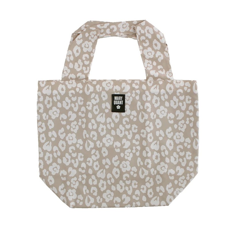 MARY QUANT 192014-0001-01 Eco Bag (Large/Beige) Leopard Pattern Animal Pattern