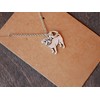 Pug Charm Necklace, Pug Gift, Silver Metal with Heart Pendant