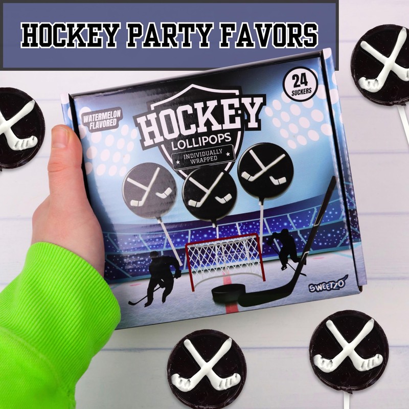 Hockey Puck Lollipops, Individually Wrapped Suckers, End of Year Team
